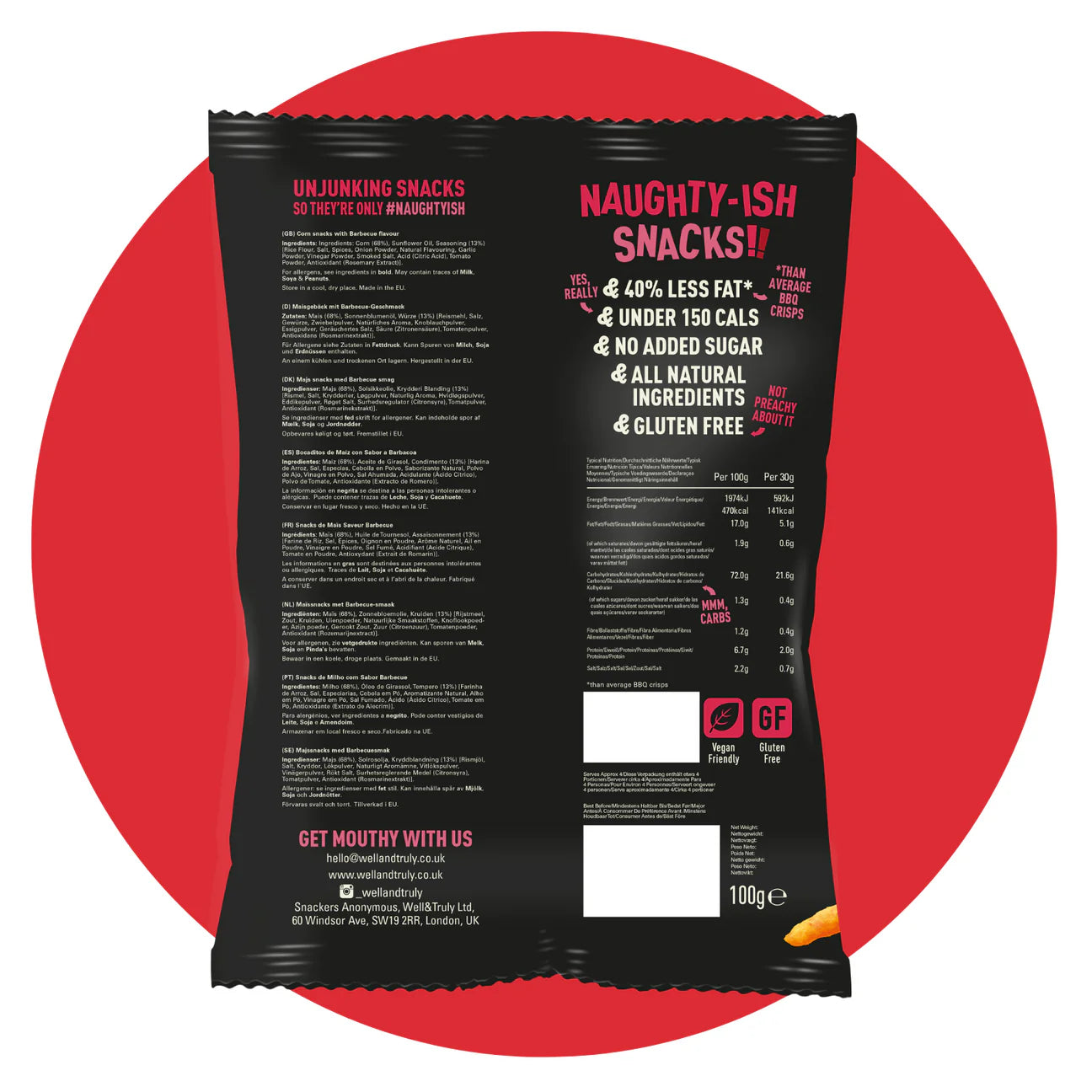 WELL & TRULY CRUNCHIES - Banging BBQ 30g bag