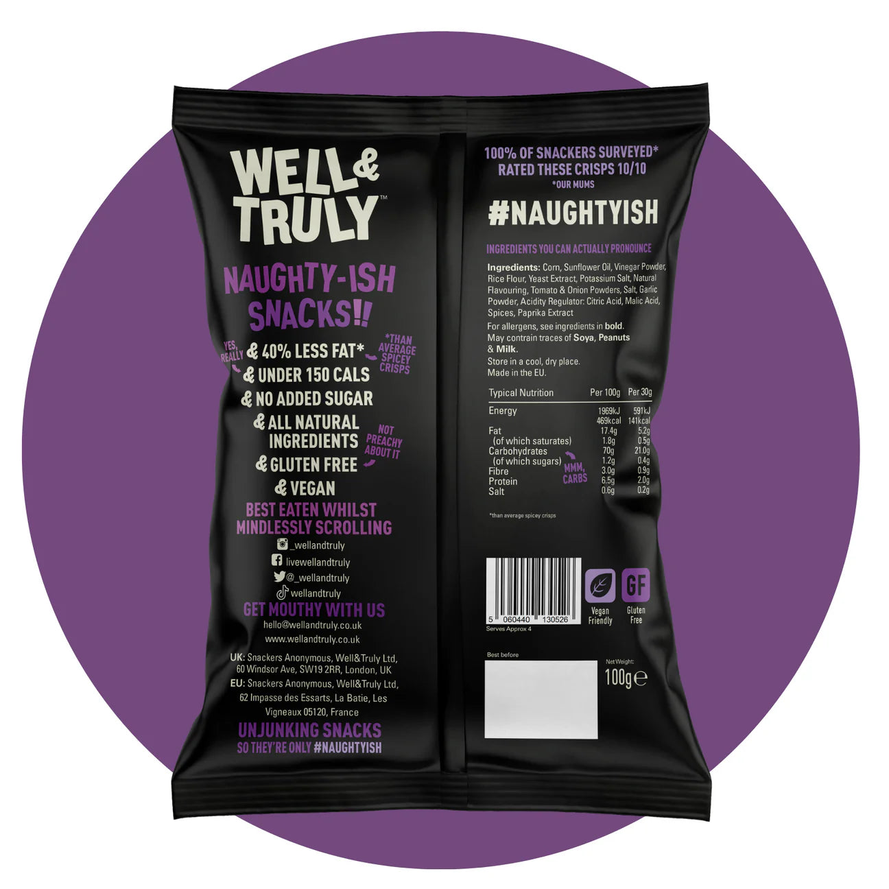 WELL & TRULY CRUNCHIES - Spicey & Nicey 30g bag